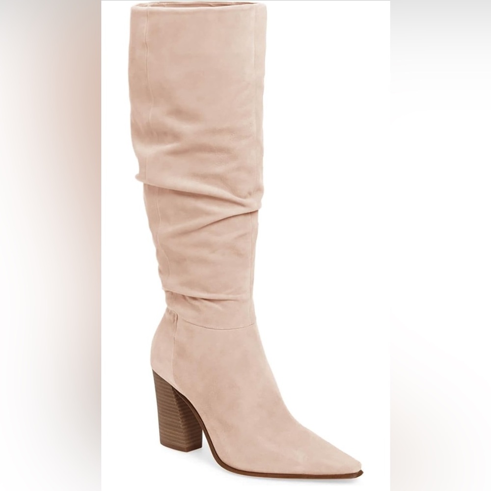 Suede knee high boots